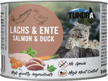 Produktbild von Tundra Katzenfutter Lachs und Ente mit Huhn für erwachsene Katzen mit hohem Fleischanteil 6x200g - 6 x 200 g