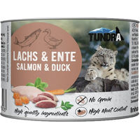 Produktbild von Tundra Katzenfutter Lachs und Ente mit Huhn für erwachsene Katzen mit hohem Fleischanteil 6x200g - 6 x 200 g