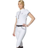 Produktbild von Turnierreithose Flags&Cup Mid Grip Damen Weiß Baumwolle Größe 36