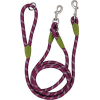 Produktbild von TUWENA Hundeleine aus Nylon für mittelgroße Hunde, 2,4m verstellbare reflektierende Führleine in Lila