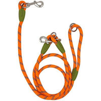 Produktbild von TUWENA Hundeleine aus Nylon mit Reflektierung, verstellbare Führleine für mittelgroße und große Hunde, 2,4m, Orange