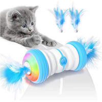 Produktbild von TUWENA Interaktives Elektrisches Katzenspielzeug mit LED-Leuchten und USB-Aufladung aus Kunststoff in Bunt und Blau