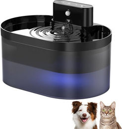 TUWENA Katzen Trinkbrunnen kabellos mit Bewegungsmelder 2,2L Schwarz aus Kunststoff – Bild 1 von 5