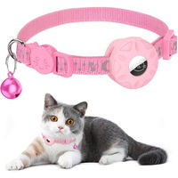 Produktbild von TUWENA Katzenhalsband mit AirTag Halter und Glocke reflektierend rosa