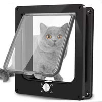 Produktbild von TUWENA Katzenklappe mit 4-Wege-Magnetverschluss wetterfest für Innen- und Außentüren aus Kunststoff