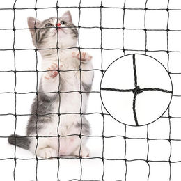 TUWENA Katzennetz für Balkon Schwarz Drahtverstärkt und UV-beständig mit Befestigungsset – Bild 1 von 5