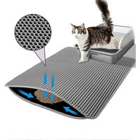 Produktbild von TUWENA Katzentoilette Matte mit Waben-Design aus Kunststoff wasserdicht und rutschfest