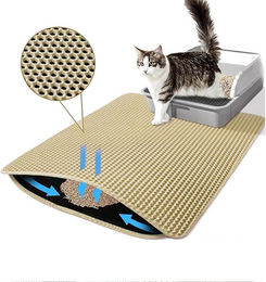 TUWENA Katzentoilette Matte mit Waben-Design aus Kunststoff, wasserdicht und rutschfest für Katzen – Bild 1 von 5