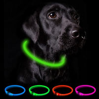 Produktbild von TUWENA LED Leuchthalsband für Hunde USB aufladbar und wasserdicht mit 3 Beleuchtungsmodi