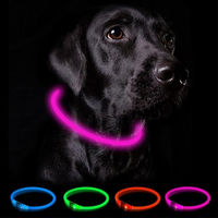 Produktbild von TUWENA LED Leuchthalsband für Hunde USB aufladbar und wasserdicht mit 3 Beleuchtungsmodi für kleine mittlere und große Hunde