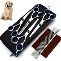 Produktbild von TUWENA Tierhaarentferner Set aus Edelstahl mit Hundeschere und Sicherheitsspitze für Hund und Katze in Silber
