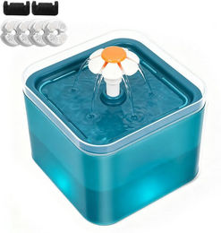 TUWENA Trinkbrunnen für Katzen mit leiser Pumpe, LED-Beleuchtung und 4 Aktivkohlefiltern sowie 2 Schaumstofffiltern aus Kunststoff – Bild 1 von 5