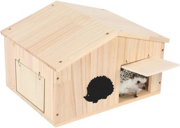 TWSOUL Igelhaus aus Holz mit Boden und Rattenklappe als Winterquartier 37x29cm – Bild 1 von 5