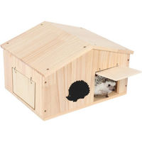 Produktbild von TWSOUL Igelhaus aus Holz mit Boden und Rattenklappe als Winterquartier 37x29cm