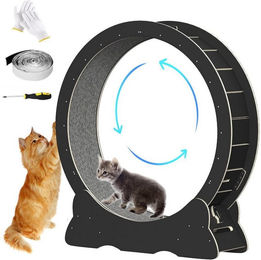 TWSOUL Katzenlaufrad aus Massivholz für erwachsene Katzen 100 cm Schwarz – Bild 1 von 5