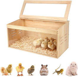 TWSOUL Kleintierkäfig aus Holz mit Acrylfenstern und klappbarem Deckel für Hamster und Kleintiere 80x40x40cm – Bild 1 von 5