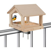Produktbild von TWSOUL Vogelhaus aus Naturholz mit Metallgestell für Garten und Balkon in Braun