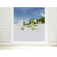 Produktbild von Tyrol Sichtschutzfolie mit Schmetterlingen und Blumen blickdichte matte Fensterfolie 80x57cm