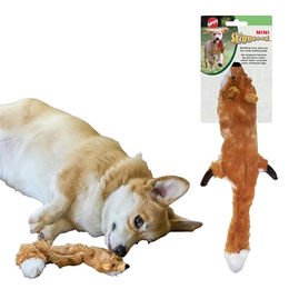 TYROL SPOT Skinneeez Mini Fuchs Hundespielzeug aus Plüsch für Welpen und kleine Rassen ohne Füllung und ohne Quietscher – Bild 1 von 13