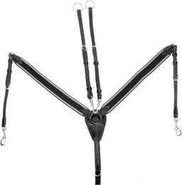 Produktbild von UKE Elastisches Bruststück und Martingal aus doppeltem Leder Cob1, Schwarz