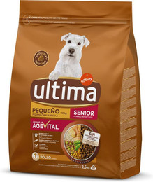 Produktbild von Ultima Dog Mini Senior Huhn - 2 x 2,5 kg