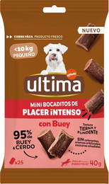Produktbild von Ultima Dog Mini Snack - Rind (12 x 40 g)