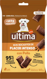 Produktbild von Ultima Dog Mini Snack - Sparpaket: Huhn (48 x 40 g)