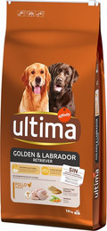 Produktbild von Ultima Hund Golden & Labrador Retriever Huhn - 2 x 14 kg