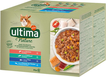 Produktbild von Ultima Nature Fischauswahl Katzenfutter - 48 x 85 g