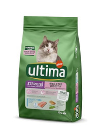 Produktbild von Ultima Verdauungswohlbefinden Trockenfutter für sterilisierte Katzen mit Forelle - 10 kg