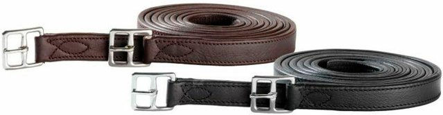 Produktbild von undehnbare Steigbügelriemen für Pferde aus Leder mit gebogener Schnalle Tattini