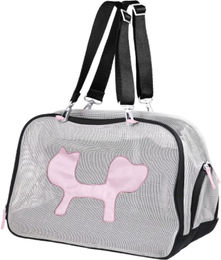Produktbild von United Pets Mesh Bag ECO - Tragetasche für Hunde und Katzen - schwarz/pink