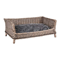 Produktbild von UNUS ANIMALS Hundebett aus Weide eckig mit Kissen - 1 Stk.