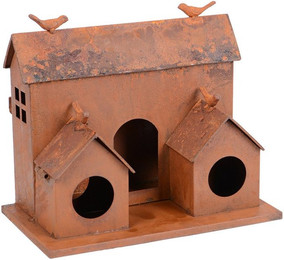Produktbild von UNUS GARDEN Vogelhaus Vogelhaus aus Metall in Rostoptik dekoratives Vogelhäuschen