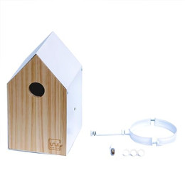 Produktbild von UNUS Vogelhaus Nisthaus aus Holz und Metall mit Befestigungsmöglichkeiten