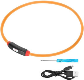Produktbild von USB Wiederaufladbar Verstellbar DIY Schneiden LED Hundebissfestes Halsband Haustierbedarf Gelbes Licht gelbe lichtfarbe