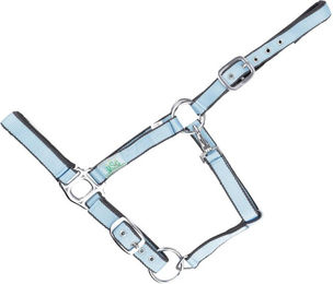USG Halfter Classic, soft unterlegt, Hellblau/Grau, Pony – Bild 1 von 4