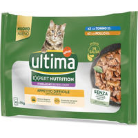 Produktbild von Ultima Cat Expert Nutrition Difficult Appetite Katzenfutter Adult Thunfisch & Huhn Stückchen in Sauce 4 x 70 g - 4 x 70 g