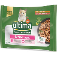 Produktbild von Ultima Cat Expert Nutrition Junior Katzenfutter Huhn & Lachs Stückchen in Sauce 4 x 70 g - 48 x 70 g
