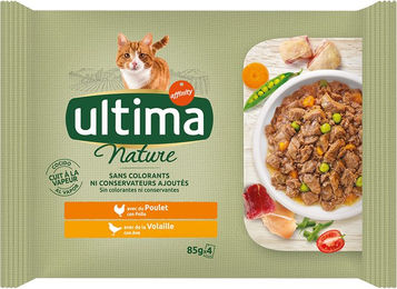 Produktbild von Ultima Cat Nature Katzenfutter Adult Geflügel Stückchen in Sauce 12 x 85 g - 12 x 85 g