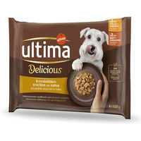 Produktbild von Ultima Delicious Adult Mini Streifen in Soße Huhn & Rind für kleine Katzen 44 x 100 g