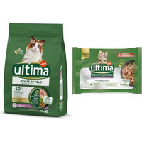Produktbild von Ultima Hairball Katzenfutter Adult Truthahn mit Expert Nutrition Hairball Nassfutter Rind und Lachs 7,5 kg - 7,5 kg