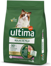 Produktbild von Ultima Hairball Katzenfutter Truthahn für erwachsene Wohnungskatzen 2 x 7,5 kg - 2 x 7,5 kg