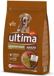 Produktbild von Ultima Hundefutter Adult Rind Medium Maxi 2 x 3 kg ohne Zucker und Farbstoffe - 2 x 3 kg