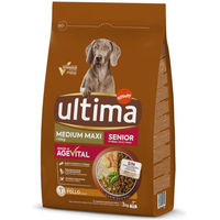 Produktbild von Ultima Hundefutter Senior Huhn Medium und Maxi ohne Zucker und Konservierungsstoffe 6 kg - 2 x 3 kg
