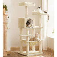 Produktbild von Ultima Kratzsäule für Katzen Beige aus Holz Plüsch und Sisal 55cm