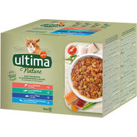 Produktbild von Ultima Nature Katzenfutter Adult Fischauswahl Lachs Thunfisch Kabeljau 48 x 85 g Beutel ohne Farb- und Aromastoffe sowie Konservierungsstoffe - 48 x 85 g