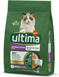 Produktbild von Ultima Sterilized Hairball Katzenfutter Truthahn Adult ohne Konservierungsstoffe 2 x 7,5 kg