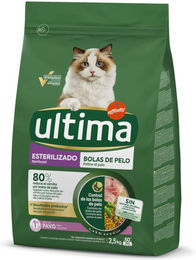 Produktbild von Ultima Sterilized Hairball Katzenfutter Truthahn Adult zur Gewichtskontrolle 2,5 kg