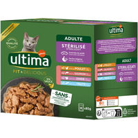 Produktbild von Ultima Sterilized Katze Adult Light Mix I Huhn Truthahn Lachs Forelle 48 x 85 g - 48 x 85 g